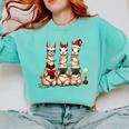 Christmas Three Llamas Reading Reading Books Llama Lover Comfort Colors Sweatshirt Butter Christmas Three Llamas Reading Reading Books Llama Lover Comfort Colors Sweatshirt Butter