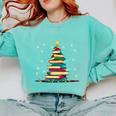 Christmas Tree Of Books Holiday Comfort Colors Sweatshirt Butter Christmas Tree Of Books Holiday Comfort Colors Sweatshirt Butter
