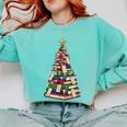 Christmas Tree Of Books For Readers And Librarians Comfort Colors Sweatshirt Butter Christmas Tree Of Books For Readers And Librarians Comfort Colors Sweatshirt Butter