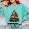 Christmas Tree Bookshelf Book Lover Library Comfort Colors Sweatshirt Butter Christmas Tree Bookshelf Book Lover Library Comfort Colors Sweatshirt Butter