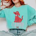 Clifford The Big Red Dog Pink Text With Bow Illustrated Book Comfort Colors Sweatshirt Butter Clifford The Big Red Dog Pink Text With Bow Illustrated Book Comfort Colors Sweatshirt Butter