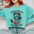I Like My Coffee ICY & My Books Spicy For Book Lovers Comfort Colors Sweatshirt Butter I Like My Coffee ICY & My Books Spicy For Book Lovers Comfort Colors Sweatshirt Butter