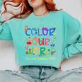 Color Our World Summer Reading 2025 Boho Wildflower Book Comfort Colors Sweatshirt Butter