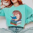 Cool Hedgehog Book Nerd Readers Comfort Colors Sweatshirt Butter Cool Hedgehog Book Nerd Readers Comfort Colors Sweatshirt Butter