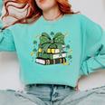 Coquette Bow Books St Patrick's Shamrock Bookworm Librarian Comfort Colors Sweatshirt Butter Coquette Bow Books St Patrick's Shamrock Bookworm Librarian Comfort Colors Sweatshirt Butter
