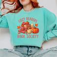 Cozy Readers Book Society Teacher Reading Floral Pumpkin Tee Comfort Colors Sweatshirt Butter
