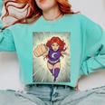 The Crimson Crescent 90s Retro Comic Book Superheroine Art Comfort Colors Sweatshirt Butter The Crimson Crescent 90s Retro Comic Book Superheroine Art Comfort Colors Sweatshirt Butter