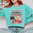 Cupid's Favorite Math Teacher Valentine Reading Book Women Comfort Colors Sweatshirt Butter Cupid's Favorite Math Teacher Valentine Reading Book Women Comfort Colors Sweatshirt Butter