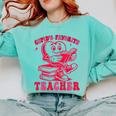 Cupid's Favorite Teacher Valentines Day Heart Book Lover Comfort Colors Sweatshirt Butter