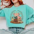 Cute Axolotl Reading Books Cozy Bookworm Comfort Colors Sweatshirt Butter Cute Axolotl Reading Books Cozy Bookworm Comfort Colors Sweatshirt Butter