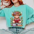 Cute Baby Highland Cow With Reading Book Bookworm Comfort Colors Sweatshirt Butter Cute Baby Highland Cow With Reading Book Bookworm Comfort Colors Sweatshirt Butter