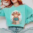 Cute Baby Highland Cow Reading Book Bookworm For Men Women Comfort Colors Sweatshirt Butter Cute Baby Highland Cow Reading Book Bookworm For Men Women Comfort Colors Sweatshirt Butter