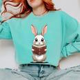 Cute Bookworm Bunny Reading For Kids And Teachers Comfort Colors Sweatshirt Butter