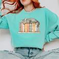 Cute Cat Sleeping On Books Comfort Colors Sweatshirt Butter Cute Cat Sleeping On Books Comfort Colors Sweatshirt Butter