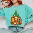 Cute Cats Reading Books Christmas Tree Comfort Colors Sweatshirt Butter Cute Cats Reading Books Christmas Tree Comfort Colors Sweatshirt Butter