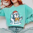 Cute Christmas Penguin Reading Book Cozy Winter Holiday Art Comfort Colors Sweatshirt Butter Cute Christmas Penguin Reading Book Cozy Winter Holiday Art Comfort Colors Sweatshirt Butter