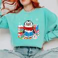 Cute Christmas A Penguin Reading Book Snowflake Hot Teacher Comfort Colors Sweatshirt Butter