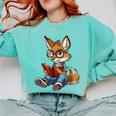 Cute Coyote With Book I Kids Coyote Comfort Colors Sweatshirt Butter Cute Coyote With Book I Kids Coyote Comfort Colors Sweatshirt Butter