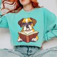 Cute Dog Boxer Reading Book Comfort Colors Sweatshirt Butter Cute Dog Boxer Reading Book Comfort Colors Sweatshirt Butter