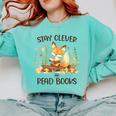 Cute Fox Stay Clever Read Books For Librarian Or Bookworm Comfort Colors Sweatshirt Butter Cute Fox Stay Clever Read Books For Librarian Or Bookworm Comfort Colors Sweatshirt Butter