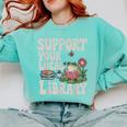 Cute Frog Support Your Local Library Librarian Book Lover Comfort Colors Sweatshirt Butter