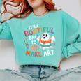 Cute Ghost Book Halloween Spooky Boo School Art Teacher Comfort Colors Sweatshirt Butter Cute Ghost Book Halloween Spooky Boo School Art Teacher Comfort Colors Sweatshirt Butter