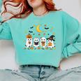 Cute Ghost Drinking Coffee Halloween Fall Ghost Book Reading Comfort Colors Sweatshirt Butter Cute Ghost Drinking Coffee Halloween Fall Ghost Book Reading Comfort Colors Sweatshirt Butter