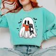 Cute Halloween Ghost Reading Book Comfort Colors Sweatshirt Butter Cute Halloween Ghost Reading Book Comfort Colors Sweatshirt Butter