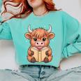 Cute Highland Cow Reading Book Comfort Colors Sweatshirt Butter Cute Highland Cow Reading Book Comfort Colors Sweatshirt Butter