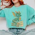 Cute Kawaii Dragon Fantasy Book Lover Book Nerd Comfort Colors Sweatshirt Butter Cute Kawaii Dragon Fantasy Book Lover Book Nerd Comfort Colors Sweatshirt Butter