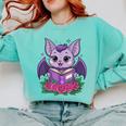 Cute Pastel Goth Bat Reading Book Comfort Colors Sweatshirt Butter