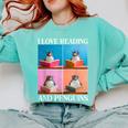 Cute Penguin Reading Book School Librarian Teacher Student Comfort Colors Sweatshirt Butter