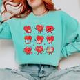 Cute Reading Hearts Valentine Day Book Lover Teacher Student Comfort Colors Sweatshirt Butter
