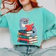 Cute Reading Seal On Books Book Lover Comfort Colors Sweatshirt Butter Cute Reading Seal On Books Book Lover Comfort Colors Sweatshirt Butter