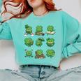 Cute Shamrock Reading St Patricks Day Teacher Book Lovers Comfort Colors Sweatshirt Butter