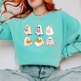 Cute Spooky Reading Book Halloween Fall Ghost Autumn Comfort Colors Sweatshirt Butter