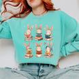 Cute Teacher Bunny Rabbit Reading Easter Bunnies Book Lovers Comfort Colors Sweatshirt Butter
