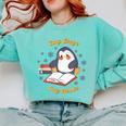 Cute Xmas Book Lover Penguin Reading Cosy Days Cosy Reads Comfort Colors Sweatshirt Butter