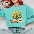 Daffodils Flowers Book Floral Comfort Colors Sweatshirt Butter