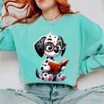 Dalmatian Reading a Book Dog Comfort Colors Sweatshirt Butter