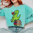 Dino Reading Read Reading Librarian Book Men Boys Kids Comfort Colors Sweatshirt Butter Dino Reading Read Reading Librarian Book Men Boys Kids Comfort Colors Sweatshirt Butter