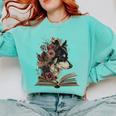 Dog Book Flower Comfort Colors Sweatshirt Butter Dog Book Flower Comfort Colors Sweatshirt Butter