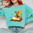 Dragon Fantasy Book Lover Bookish Reader Bookworm Wildflower Comfort Colors Sweatshirt Butter Dragon Fantasy Book Lover Bookish Reader Bookworm Wildflower Comfort Colors Sweatshirt Butter