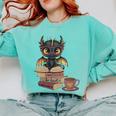 Dragon Read Books Be Kind Stay Weird Book Lover Comfort Colors Sweatshirt Butter