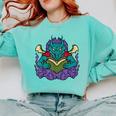 Dragon Read Reading Librarian Book Across America Kids Comfort Colors Sweatshirt Butter