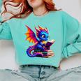 Dragon Reading a Book Bookworm Book Lover Comfort Colors Sweatshirt Butter