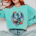 Dragon Reading Book Girls Kids Bookworm Book Lover Comfort Colors Sweatshirt Butter Dragon Reading Book Girls Kids Bookworm Book Lover Comfort Colors Sweatshirt Butter