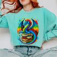 Dragon Reading Colorful Fantasy Book Lover Comfort Colors Sweatshirt Butter Dragon Reading Colorful Fantasy Book Lover Comfort Colors Sweatshirt Butter