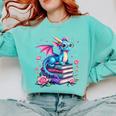 Dragons And Books Dragon Reading Book Lover Girl Bookworm Comfort Colors Sweatshirt Butter Dragons And Books Dragon Reading Book Lover Girl Bookworm Comfort Colors Sweatshirt Butter