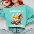 Easily Distracted By Books And Gnomes Book Reading Gnome Comfort Colors Sweatshirt Butter